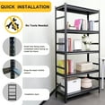 thumbnail image 3 of Alvantor 5-Tier Heavy Duty Steel Shelving Unit Storage Rack 2000LBS Capacity Garage Shelves Adjustable Storage Shelf with Rails for Garage Pantry Office 36"W x 16"D x 72"H Black, 3 of 6