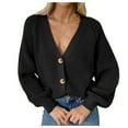 thumbnail image 4 of Aayomet Cardigan For Women Dressy Womens Long Sleeve Cardigans Lightweight Ribbed Neckline Soft Knit Cardigan Sweater with Buttons,Black S-XXL, 4 of 4