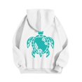 thumbnail image 4 of XIAOCHA Sea Turtle Floral Graphic Hooded Sweatshirt For Women Oversized Drop Shoulder Beach Long Sleeve Pullover Tops, 4 of 6