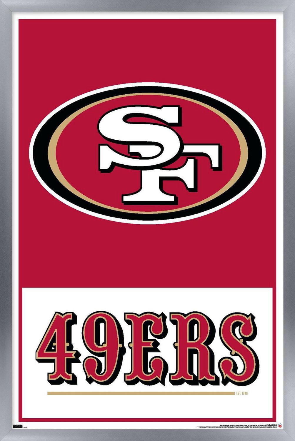 NFL San Francisco 49ers - Logo 21 Wall Poster, 22.375" x 34" Framed