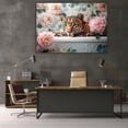 thumbnail image 6 of Mudket Leopard in Bathtub Canvas Wall Art, Framed Cheetah Print Bathroom Wall Decor, Cute Floral Animal Wall Art for Home, Ready to Hang - 12"L x 8"W, 6 of 10