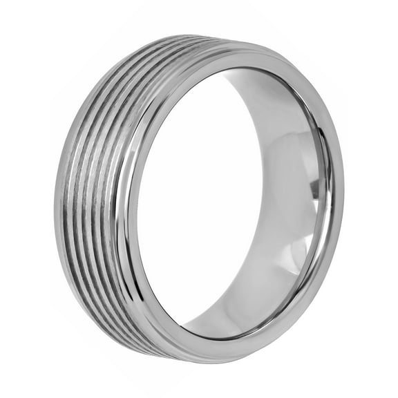 Mens Tantalum Multi-Grooved Wedding Band - Tantalum Ring