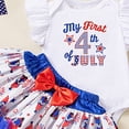 thumbnail image 4 of dmqupv Children 250th Baby Girl 4th of July Outfit My First Fourth of July Romper Shirt Top Shorts Dress Skirt Clothes Set Blue,12-18 Months, 4 of 4