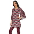 thumbnail image 2 of Moomaya Robe Kurti Courte Indienne Imprimée Tunique en Poly-Crêpe Robe Mini à Col Rond, 2 of 5