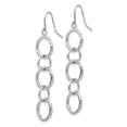 thumbnail image 2 of Primal Gold 14 Karat White Gold Diamond-cut Circle Dangle Earrings, 2 of 4
