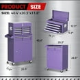 thumbnail image 3 of SOLAURA 5-Drawer Rolling Tool Chest with Detachable Top Box, Metal Tool Box with Wheels, Lockable Storage Cabinet for Warehouse, Garage, Workshop, Barbershop, Purple, 3 of 9
