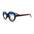 thumbnail image 6 of Vintage Vibe Hipster Fashion Round Plastic Horn Rim Sunglasses Black Tortoise - Blue Burgundy, 6 of 8