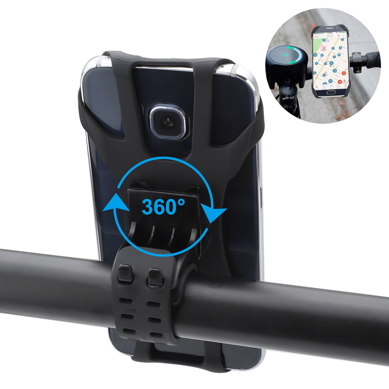 TSV Universal Bike Phone Mount, Adjustable Silicone Phone Holder for
