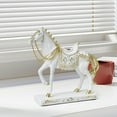 thumbnail image 3 of TISHITA Horse Statue Horse Figurine Collection Creative Resin Horse Ornament Horse Sculpture for Home Bookcase Furniture Table Office White, 3 of 7