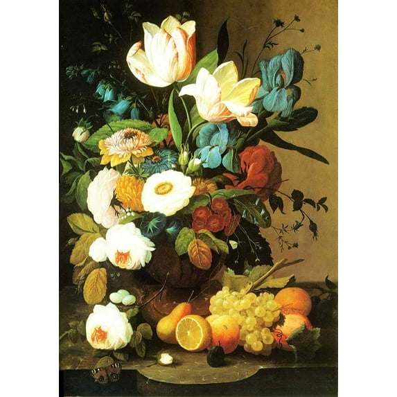 Still life Flowers & Fruits-Cezanne - CANVAS OR PRINT WALL ART