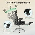 thumbnail image 4 of GALAXHERO Ergonomic Mesh Office Chair, High Back Reclining Desk Chair with Retractable Footrest & Adjustable Lumbar Support, Tilt Function, Heavy Duty SGS Class 4 Gas Lift, for Gaming & Work, Black, 4 of 7