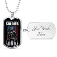 thumbnail image 4 of Soldier Dad Dog Tag Stainless Steel or 18k Gold 24" Chain For Military Dad, 4 of 8