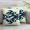 thumbnail image 3 of YANMS Fish Throw Pillow Covers Sea Animals Dark Blue Gray Square Pillowcases for Home Decor Sofa Car Bedroom Pillow case, 3 of 5