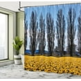 thumbnail image 5 of Ambesonne Landscape Shower Curtain, Daffodil Field Farming, 69"Wx84"L, Mustard Blue, 5 of 5