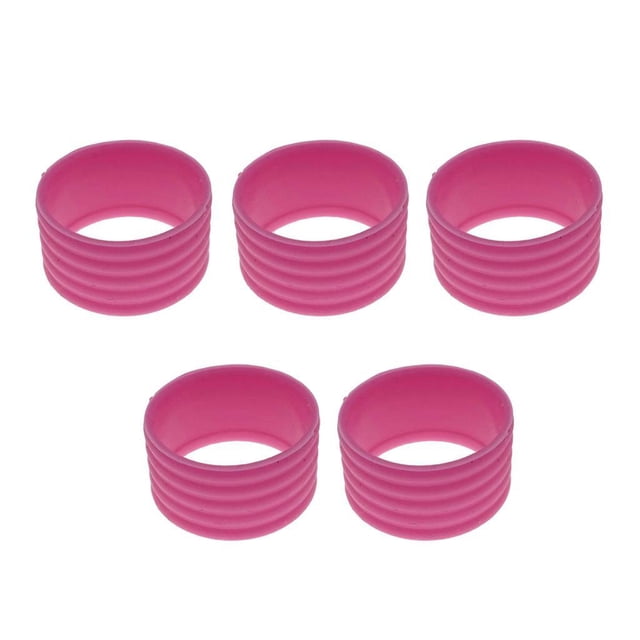 Eigraketly 5 Packs Tennis Racquet Grip Ring Sweat Absorbing Pink Grip Band Badminton Bádminton