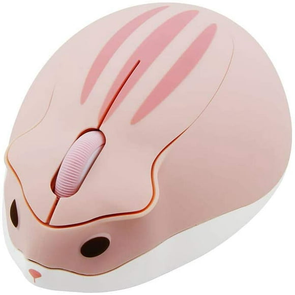 Cute Animal Wireless Mouse Cartoon Hamster Shape Mini Travel Mouse 1200DPI Novelty Portable Optical Unique Small Cordless Mice with USB Receiver for Computer Laptop PC for Kids