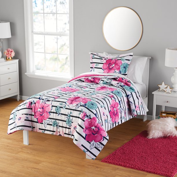 Your Zone Floral Print Comforter & Sham Set, 1 Each