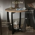 thumbnail image 2 of Open Box COZAYH Rustic Farmhouse Round End Table, Storage Shelf for Living Room, 2 of 12