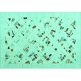 thumbnail image 1 of Ahgly Company Indoor Rectangle Solid Turquoise Blue Modern Area Rugs, 5' x 8', 1 of 4