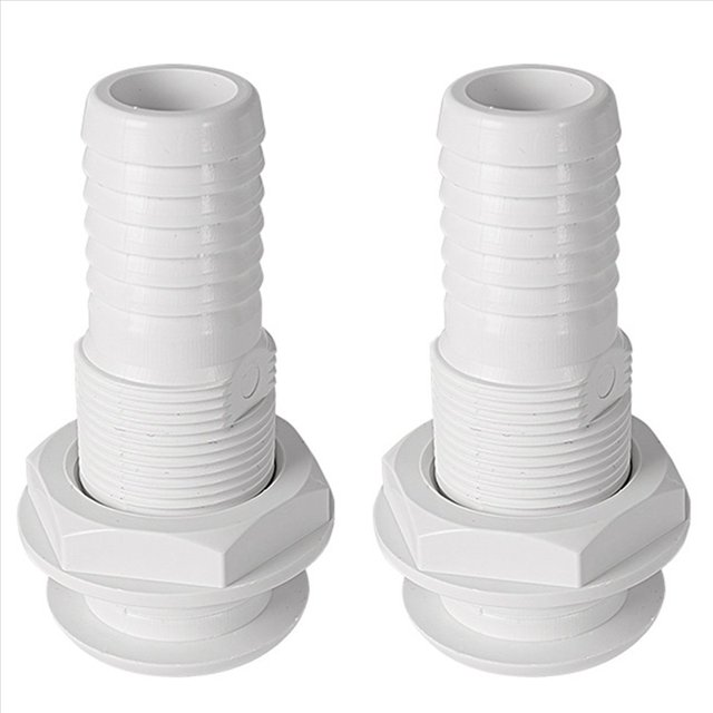 2X Conector de Montaje A Través del Casco de Marino para Manguera de 5/8, 3/4, 1 Pulgada, Accesorios de Plomería para Bomba de Achique de Drenaje de ,