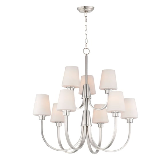 11826SWSN Maxim Lighting Shelter-9 Light Chandelier-30 Inches wide by 35 inches high-Satin Nickel Finish    -Traditional Installation
