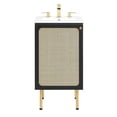 thumbnail image 1 of Modway Chaucer 18" Wood & Rattan Bathroom Vanity in Black/White, 1 of 16