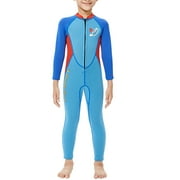 Kids Wetsuit One Piece Swimsuit Boys Snorkeling Set Thermal Kids Toddler Gifts Surfing Neoprene Youth Warm Swimwear for Boating Swimming S