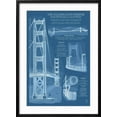 thumbnail image 2 of Art.com San Francisco, CA, Golden Gate Bridge Technical Blueprint Art Print by Lantern Press, Black Frame Wall Art, 21" x 29", 2 of 5