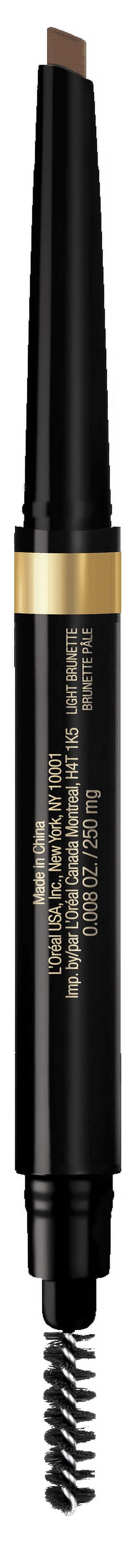 (2 pack) L'Oreal Paris Stylist Shape and Fill Mechanical Eyebrow Makeup Pencil, Light Brunette