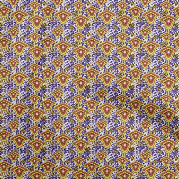 oneOone Silk Tabby Medium Blue Fabric Batik Quilting Supplies Print Sewing Fabric By The Yard 42 Inch Wide