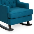 thumbnail image 6 of Best Choice Products Rocking Accent Chair, Tufted Upholstered Wingback for Home, Nursery w/ Wood Frame - Blue Teal, 6 of 7