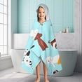 thumbnail image 6 of Cartoon Dog Hooded Bath Towel，60"x35" for Ages 3 To 12 Kids, Quick Dry Lightweight Soft Microfiber Hood Beach Towel Cover Up for Kids, 6 of 7