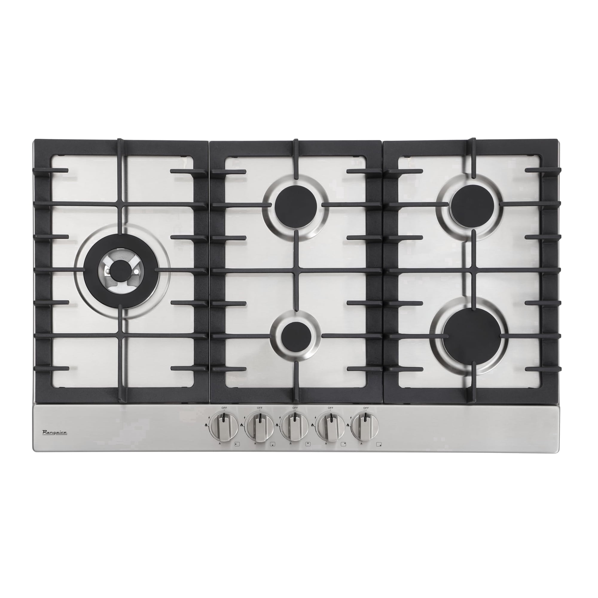 Rangaire RCG341S 34" Gas Cooktop - Stainless Steel, Sealed Burners, Cast Iron Grates, Die Cast Metal Burner Controls