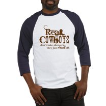 CafePress - Real Cowboys Baseball Jersey - Cotton Baseball Jersey, 3/4 Raglan Sleeve Shirt