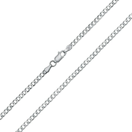 080Gauge 925 Sterling Silver Miami Cuban Curb Chain Necklace For Men For Women Made In Italy 16 18 20 24