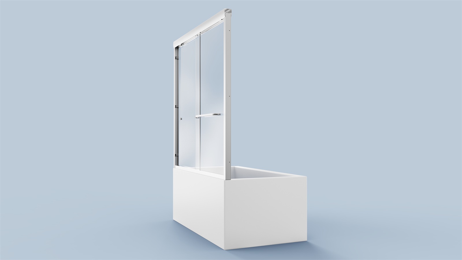 Bathtub Shower Door Semi-Frameless Double Sliding Tub Door 56"-60"Wx58" H Waterproof Bathroom Shower Door 1/4" (6mm) SGCC Tempered Glass With Explosion-Proof Film