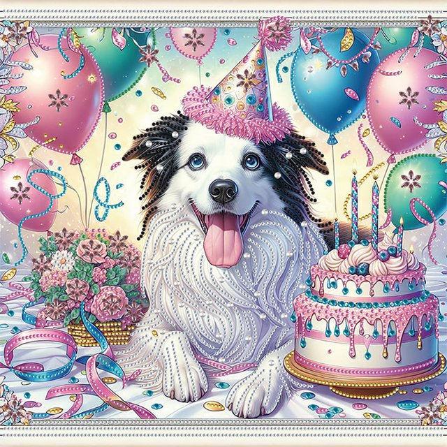 Kit Con Forma Especial Parcial DIY 5D Perro 40x40cm