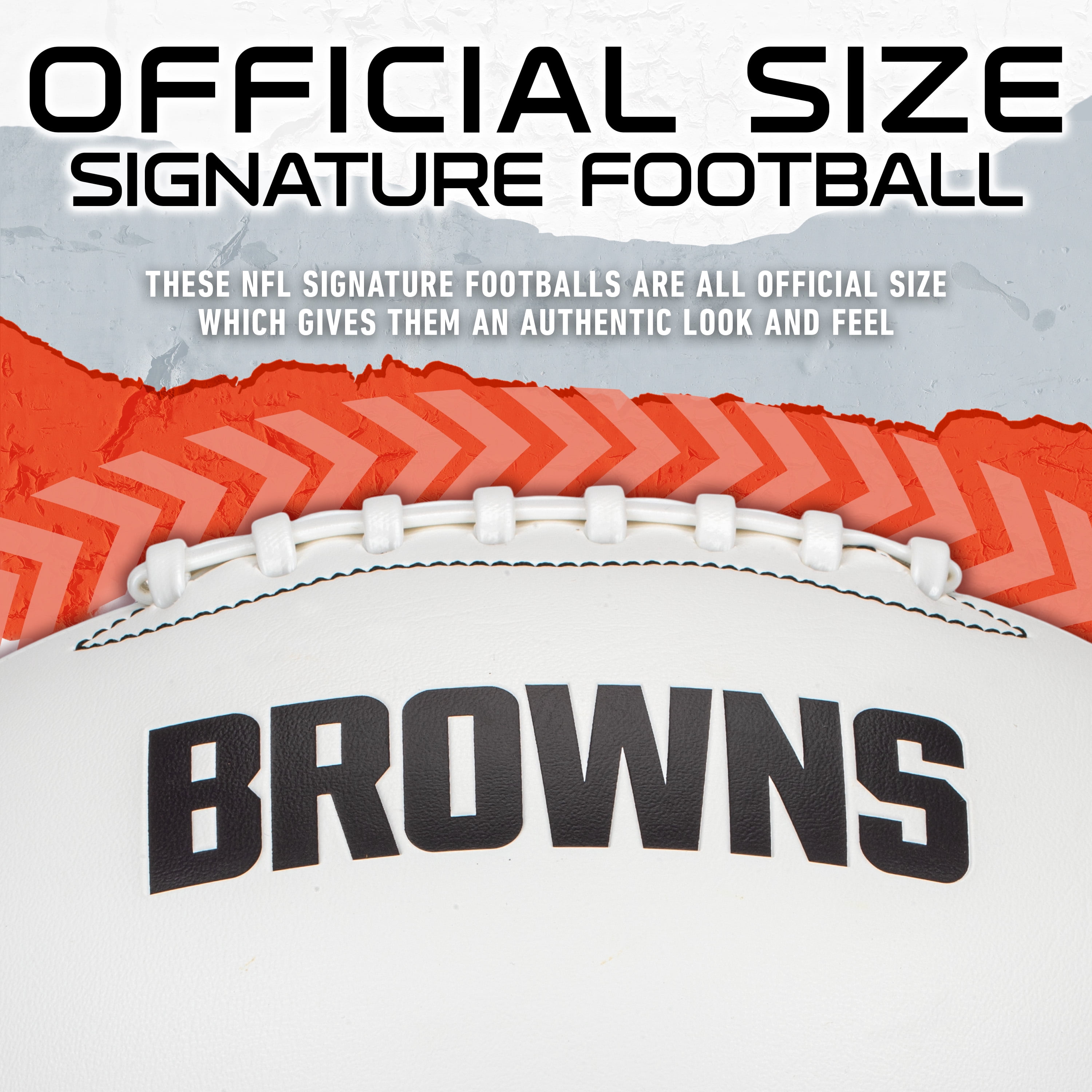 Franklin Sports NFL Cleveland Browns Autograph Football - Official Size White Panel Souvenir Football for Autographs + Signatures - NFL Team Fan Shop Memorabilia Football for Display