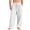 White #019, variant on Men’s Linen Wide Leg Pants Elastic Waist Drawstring | Lightweight Breathable, Loose Fit Full Length Trousers, Big and Tall, Casual Summer Beach Daily Wear, XL