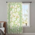 thumbnail image 3 of Spring Floral Sheer Curtains 54" Long, Watercolor Orchid Flowers Leaves Botanical Green Light Filering Curtains, Breathable Simi Curtain Privacy Drapes for Kitchen Bathroom Small Window Treatment, 3 of 9