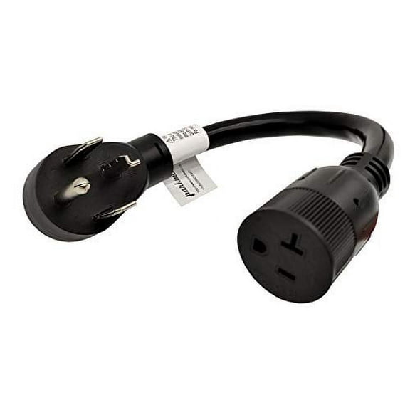 Parkworld 61209 Adapter Cord NEMA 14-30P to 5-20R (T-Blade Also to 5-15R), 20A 1FT (Output 250V)