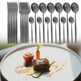 thumbnail image 4 of Juego de cubiertos de cocina Tenedor Cuchara de té Cubiertos Comer Cubiertos Vajilla Utensilios Regalos Negro, 4 of 9