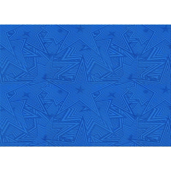 Ahgly Company Indoor Rectangle Patterned Neon Blue Area Rugs, 7' x 10'