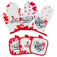 thumbnail image 1 of Valentine Printed Gloves Set Oven Mitts Non-slip Oven Gloves Cooking Gloves Baking BBQ Gloves Kitchen Potholders, 1 of 6