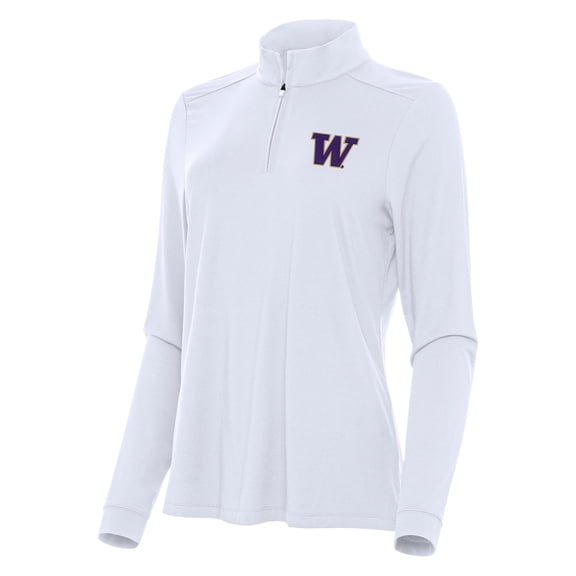 Women's Antigua White Washington Huskies Intent Quarter-Zip Top