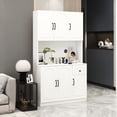 thumbnail image 4 of 71" Kitchen Sideboard With Storage - White. Adjustable Shelves, Painted Cabinet Drawer Modern Style,, 4 of 7