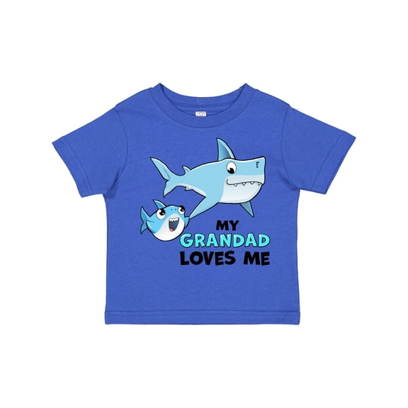 Inktastic My Grandad Loves Me with Cute Sharks Boys or Girls Toddler T-Shirt