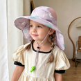 thumbnail image 2 of Oiyii Newborn Girl's Upf‑Protective Sun Hats Ocean Animal Printed Beach Excursion Bucket Hats Kids Headwear, Purple, 2 of 4