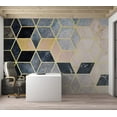 thumbnail image 4 of Abstract Wallpaper Wall Mural - Blue Geometric Pattern, 4 of 5