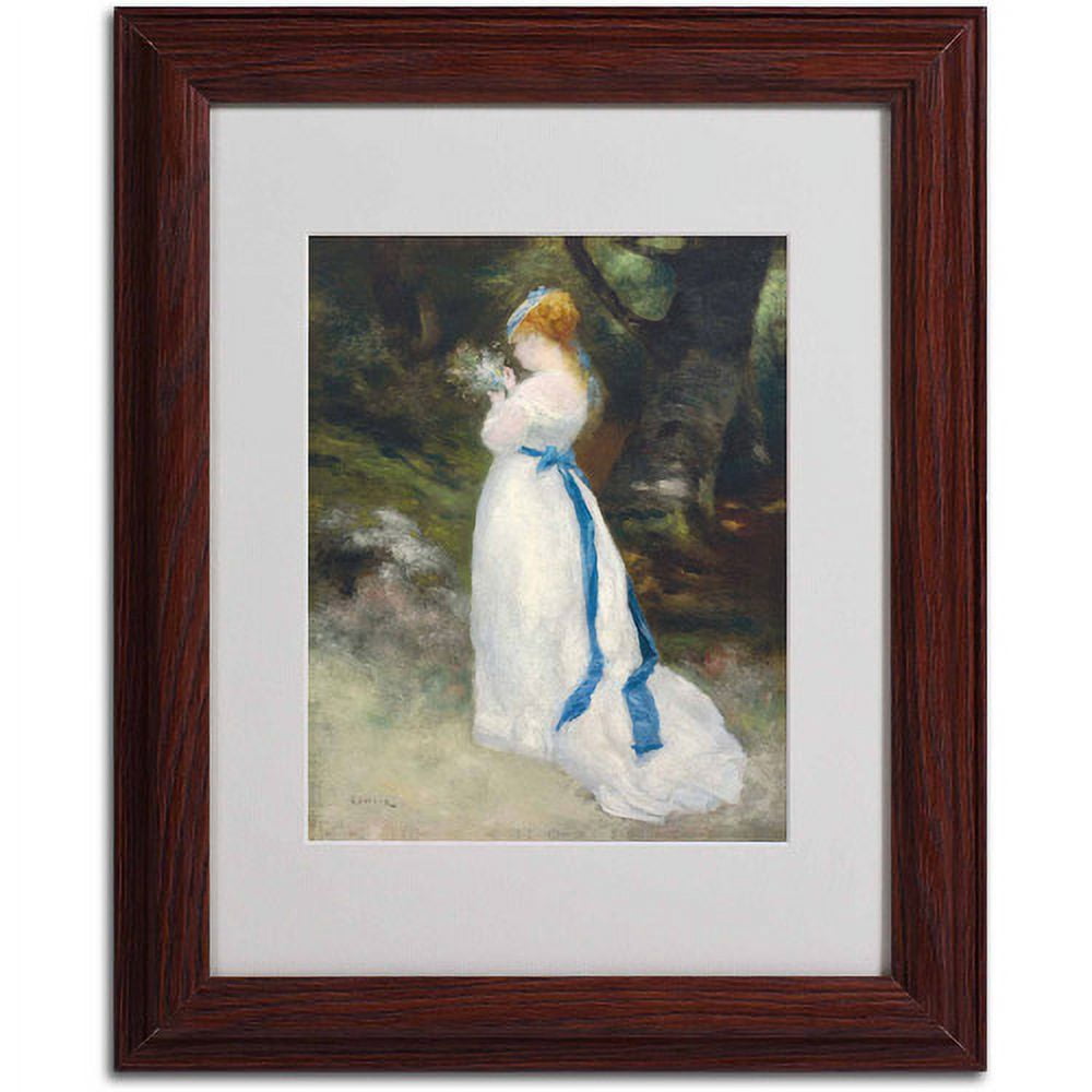 Trademark Fine Art "Lady In White" Canvas Art by Pierre Renoir, Wood Frame
